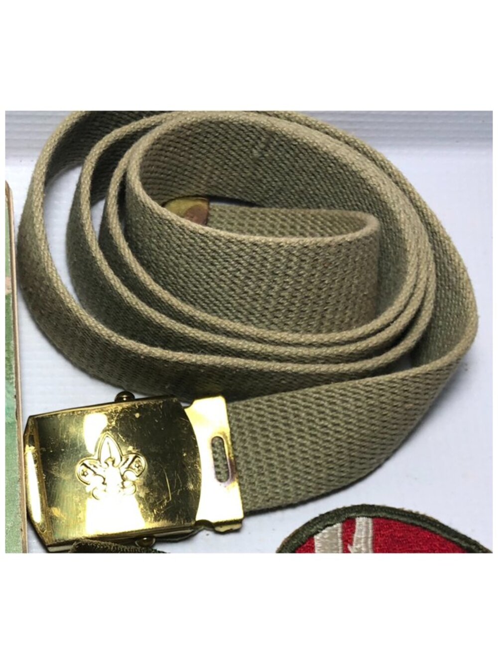 1960's Vintage Boy Scout Belt & Brass Buckle